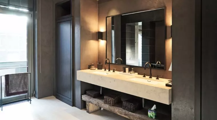 Микроцемент для стен ванной комнате