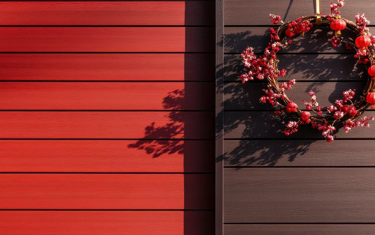 Зелёная и красная краска в интерьере