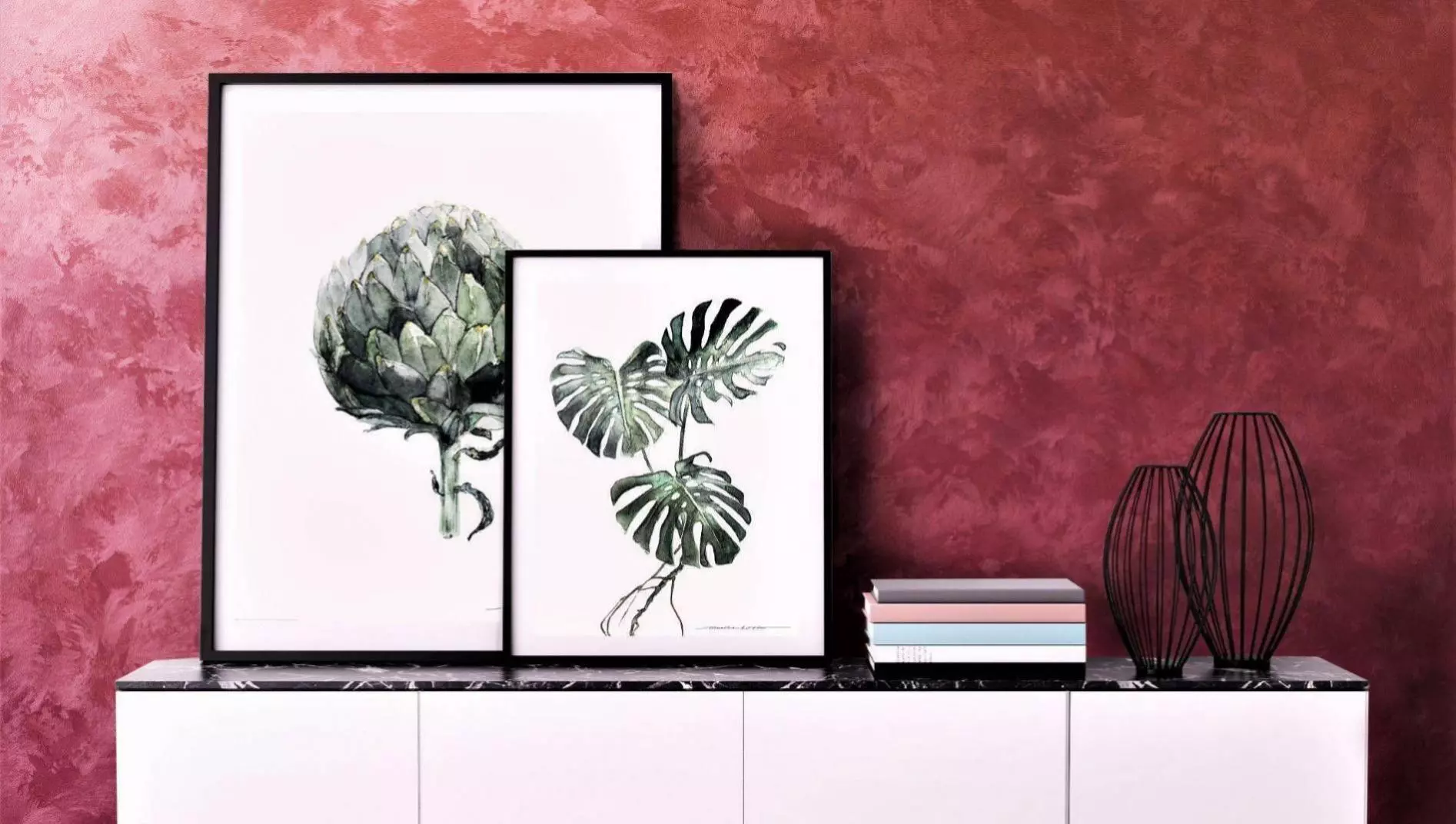 Красная штукатурка в интерьере